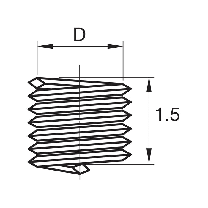 Inserto Helicoidal de Acero Inoxidable 10.00-Paso 1.50 X 1,5D milimétrico Para Sustituir rosca dañada. GLT ®