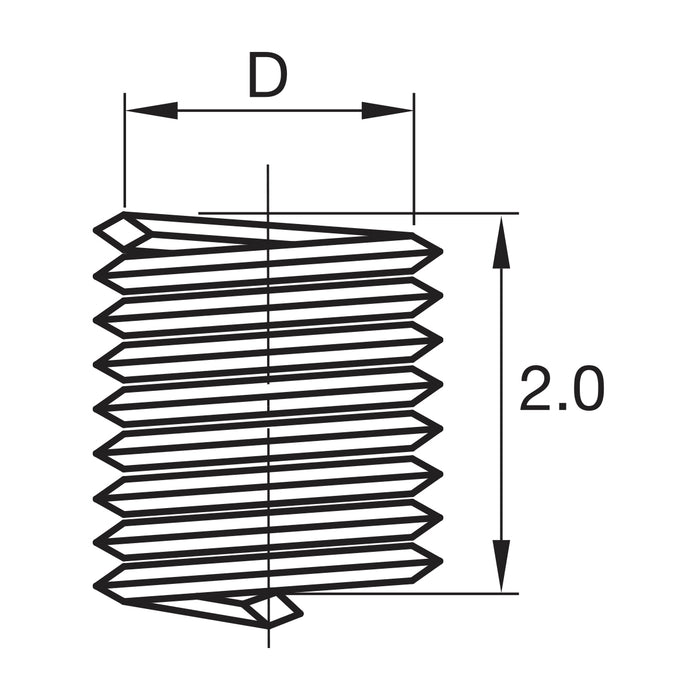 Casquillo ó Inserto Roscado NF 1-1/2"-12X2,0D Inoxidable.(10pzas) GLT