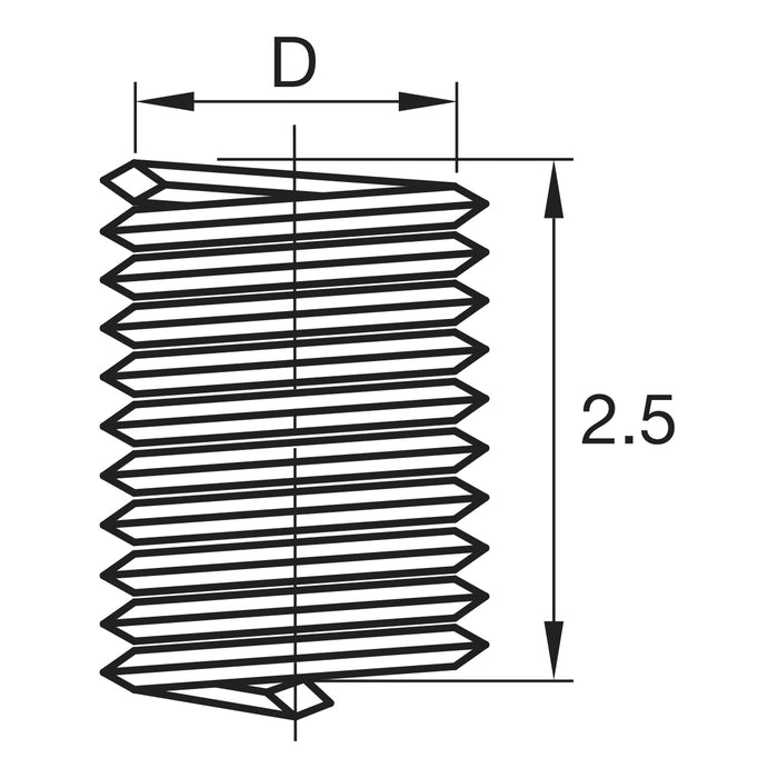 Casquillo ó Inserto Roscado NC 1-1/4"-7X2,5D Inoxidable.(1pza) GLT®