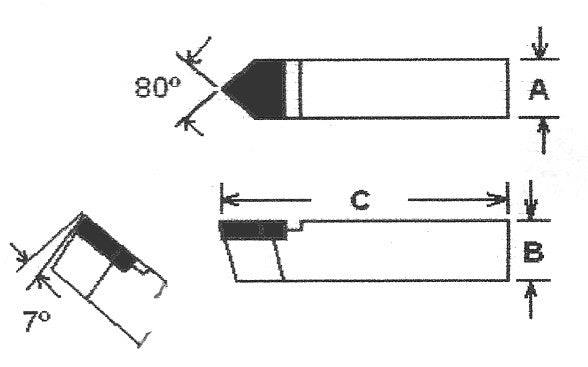 Buril Calzado Ø3/8" Tipo “D”6 Grado C-2 Punta de carburo de tungsteno. GLT ®