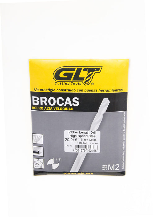 Broca Zanco Recto 1/64" Longitud Normal Acero Alta Velocidad M2 Punta 118º. GLT®