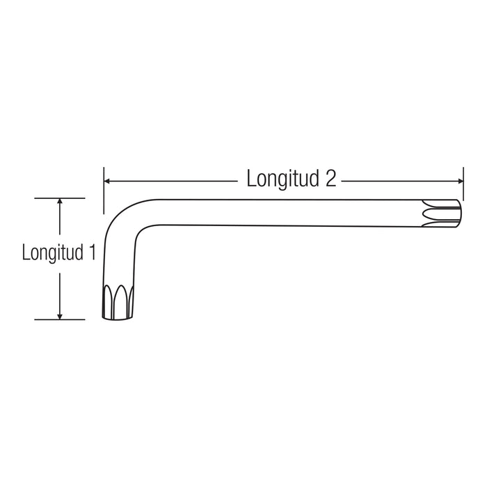 Llave o Maneral en “L” T-50. 6 Puntas Tamper. GLT ®