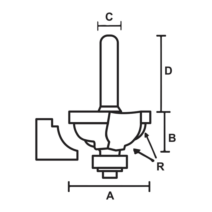 Broca Router 5/8" Clásica 2 Pastillas de Carburo Zanco 1/4". GLT ®