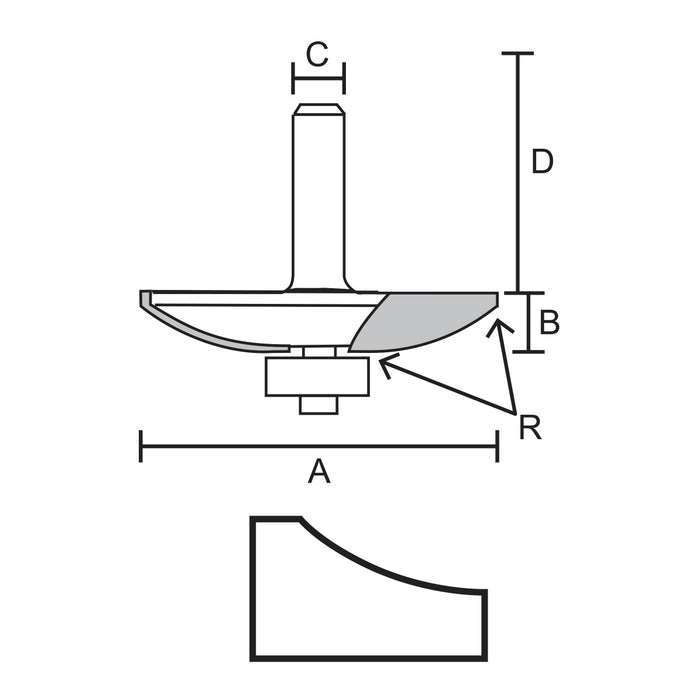 Broca Router Ø 3-1/2" Elevada panel con balero Pastillas de Carburo de tungteno GLT ®