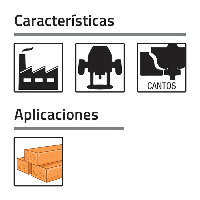 Broca Router Biseleador 25º 5/8" 2 filos W96 Zanco 1/4". GLT ®