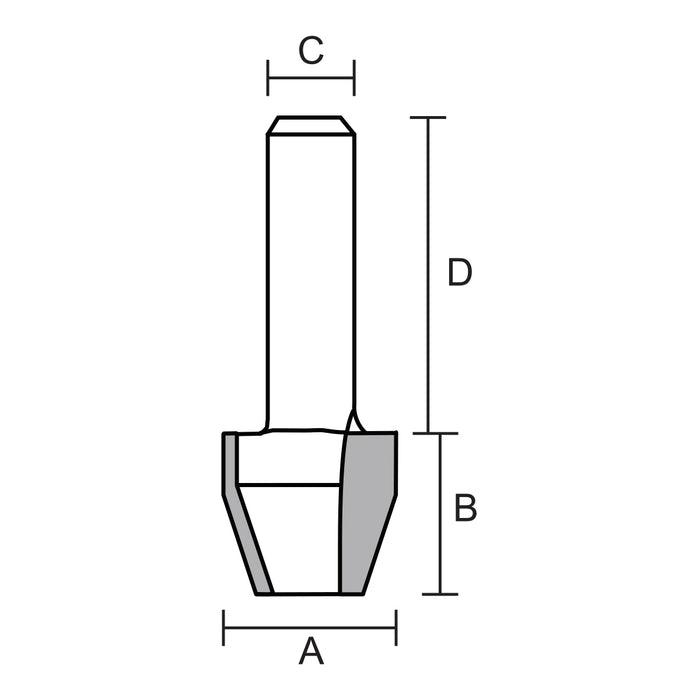 Broca Router 1/2" Bisel Combinado, 2 Pastillas de Carburo Zanco 2-1/4". GLT ®