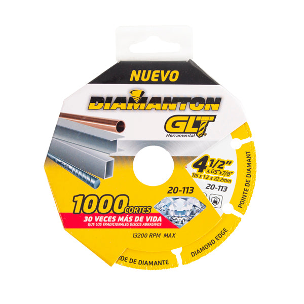 Disco 115X2,0X22,2 Cortador Circular para Concreto 4-1/2". GLT ®