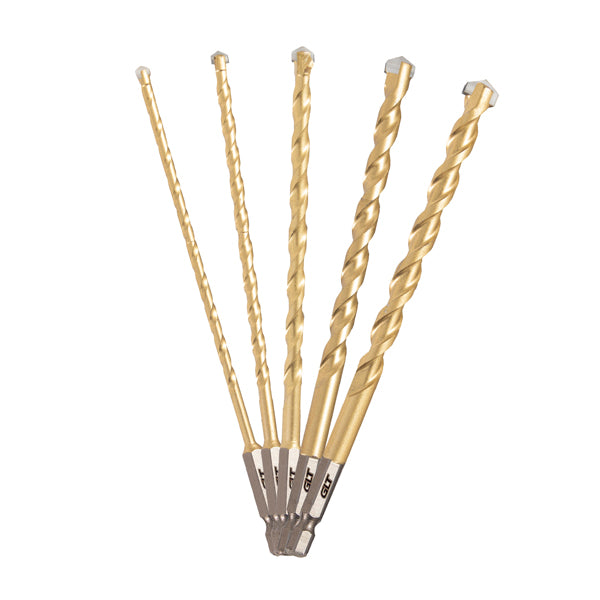 Broca para Concreto Gold Ø3/16″+1/4″+5/16″+3/8″+1/2″X150mm Juego de 5 piezas GLT®