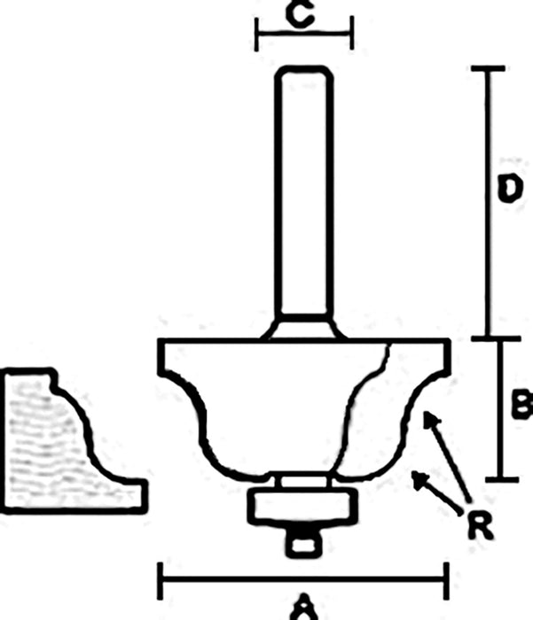 Broca Router 1-1/4" Romana 2 Pastillas de Carburo Zanco 1/4". GLT ®