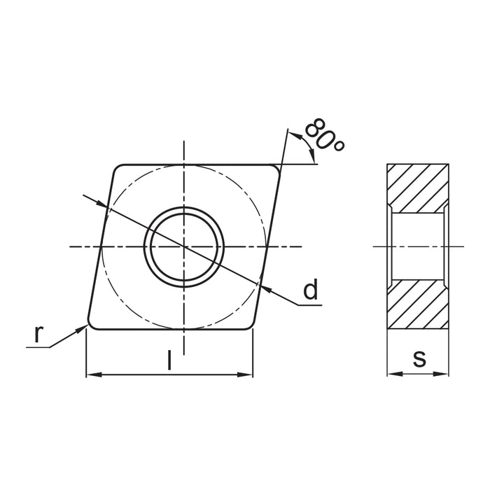 Inserto Negativo CNMG  644 - MM2  TM10CB   GLT®