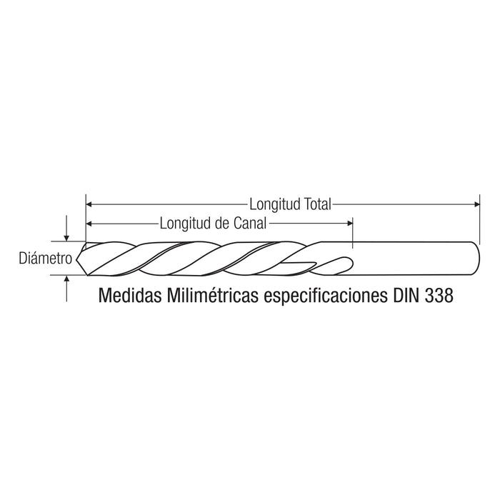 Broca 1/64" Acero Al Cobalto Zanco Recto Punta 135° GLT ®