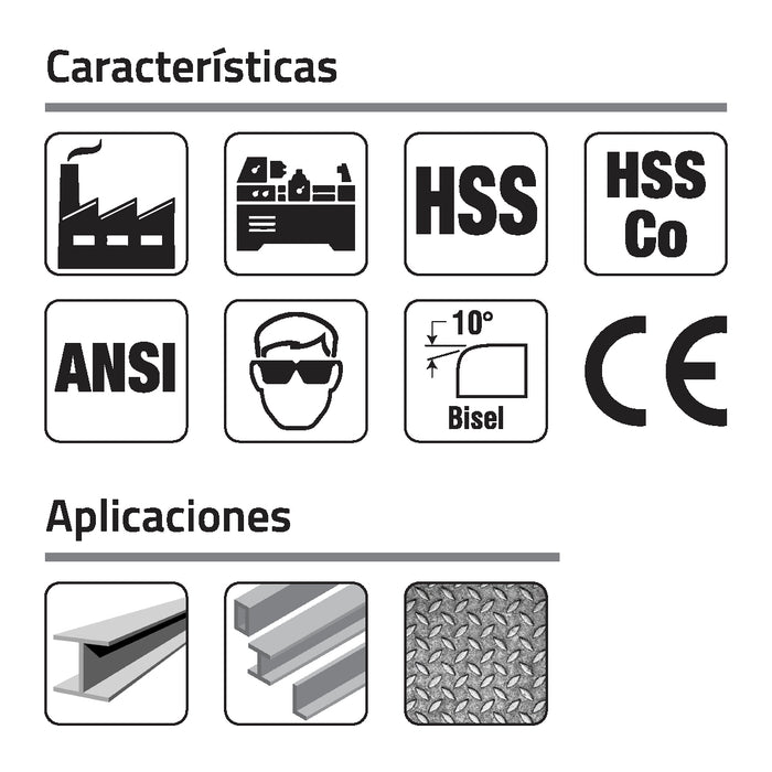 Buril Cuadrado Ø5/16" X 2-1/2" Acero M2 Alta Velocidad al cobalto a 10°. GLT ®