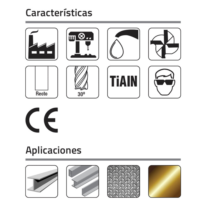 CV Punta redonda 4F CS TiALN Ø22.0mm X Zanco 22mm X LTC 38mm X LT 100mm"  Corte al Centro. GLT ®