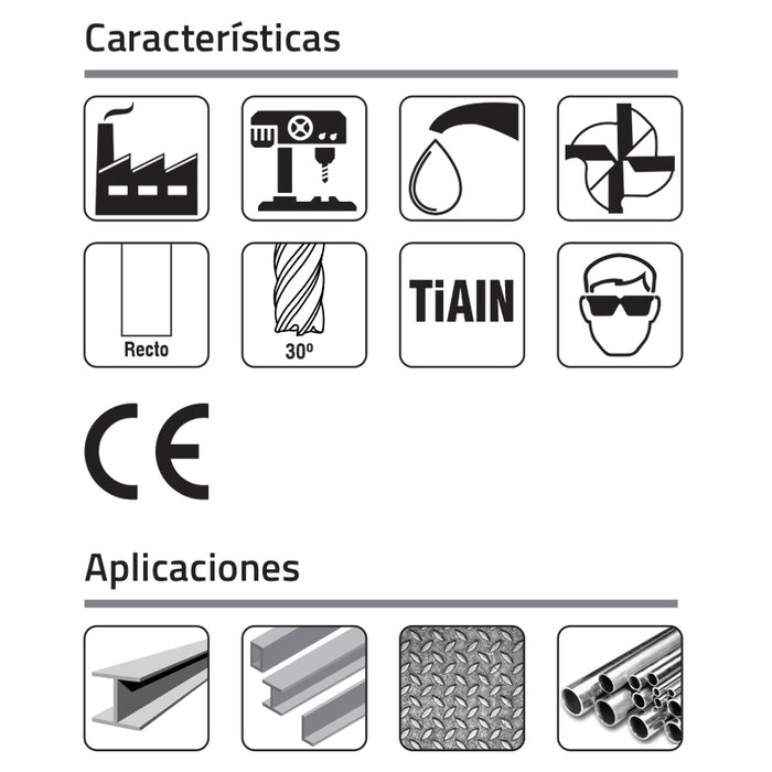 CV Punta Redonda 4F carburo sólido Ø8.0mm X Zanco 8mm X LTC 25mm X LT 75mm" Larga  Corte al Centro. GLT ®