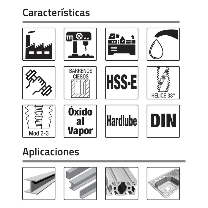 Machuelo Alto Rendimiento al alto vanadio M3/8-16 canales helicoidales Hardlube GLT ®