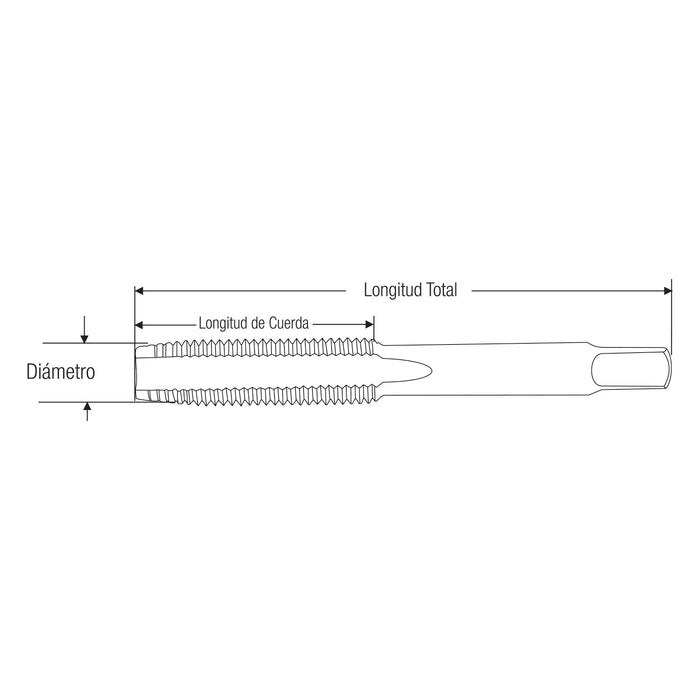 Machuelo 24.00mm Paso 2.00 Uso General Acero Alta Velocidad M2 Canales Rectos Fraccional. GLT®