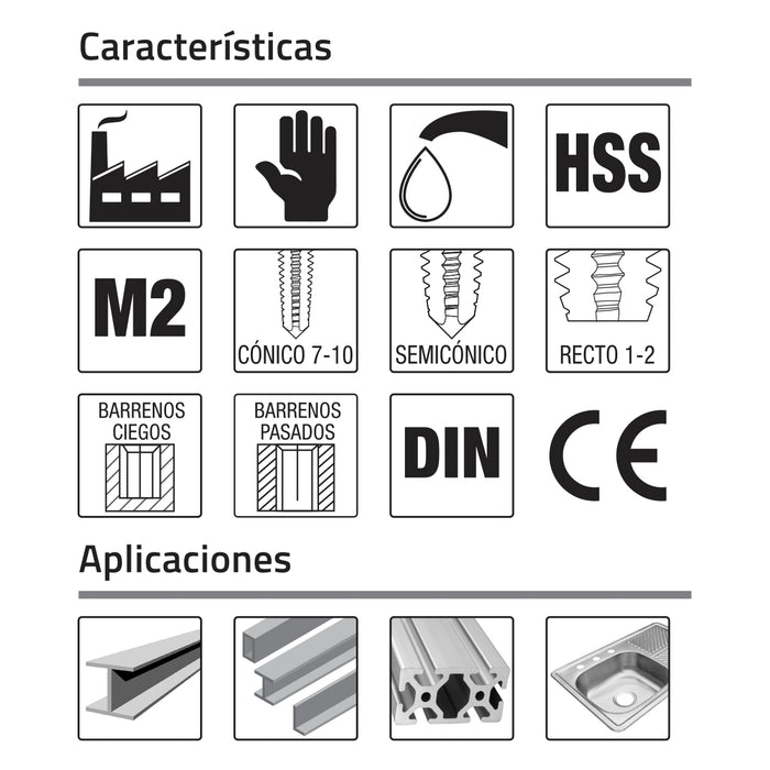 Machuelo alta velocidad M2 30.00-3.50 canales rectos Juego de tres piezas GLT®