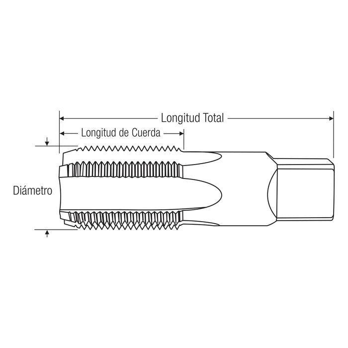 Machuelo Para Tubo NPT 1/8"-27 Rosca Derecha Ángulo de Corte Medio GLT®